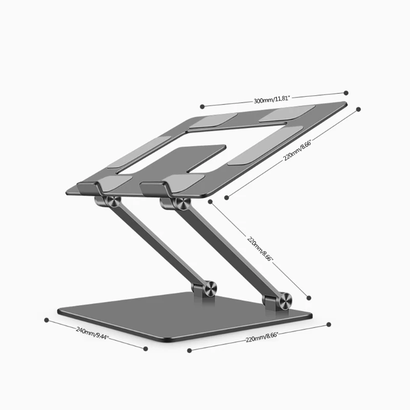 

Aluminum Alloy Cooling Pad Holder Desktop Bracket Adjustable Tablet PC Stand for 10-18 inch Notebook Laptops