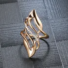 2021 модное покрытое розовым золотом кольцо для моделирования с геометрическим узором роскошное блестящее кольцо Стразы для невесты женское свадебное ювелирное изделие