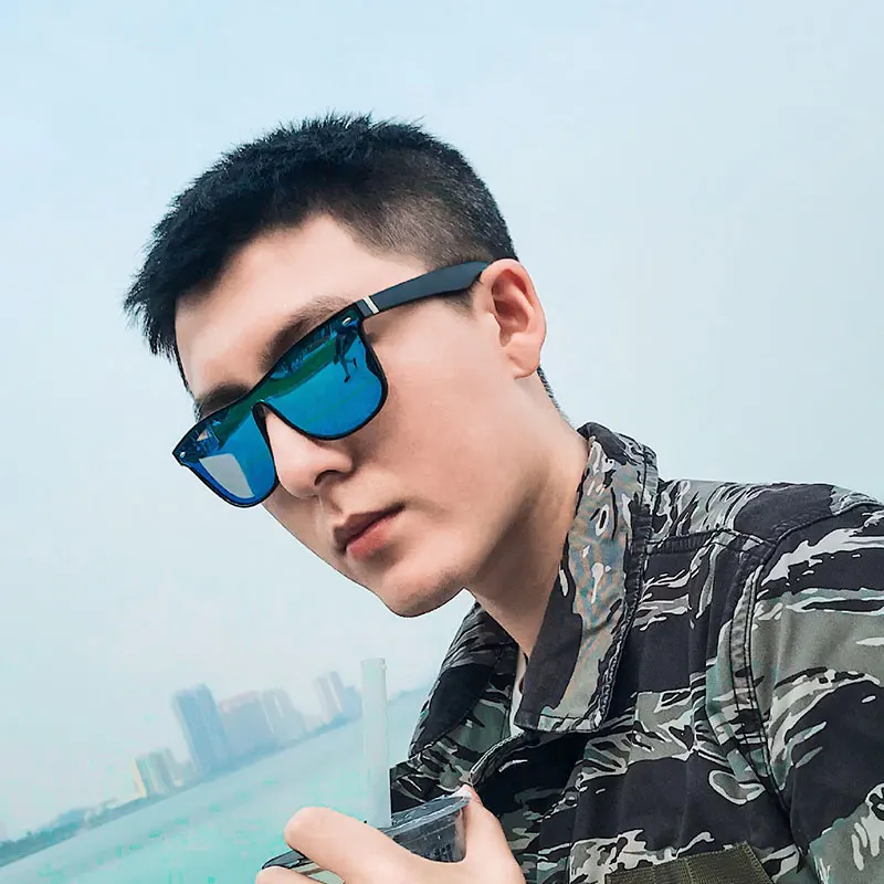 Новые модные солнцезащитные очки с квадратными линзами для мужчин 2020 заклепки