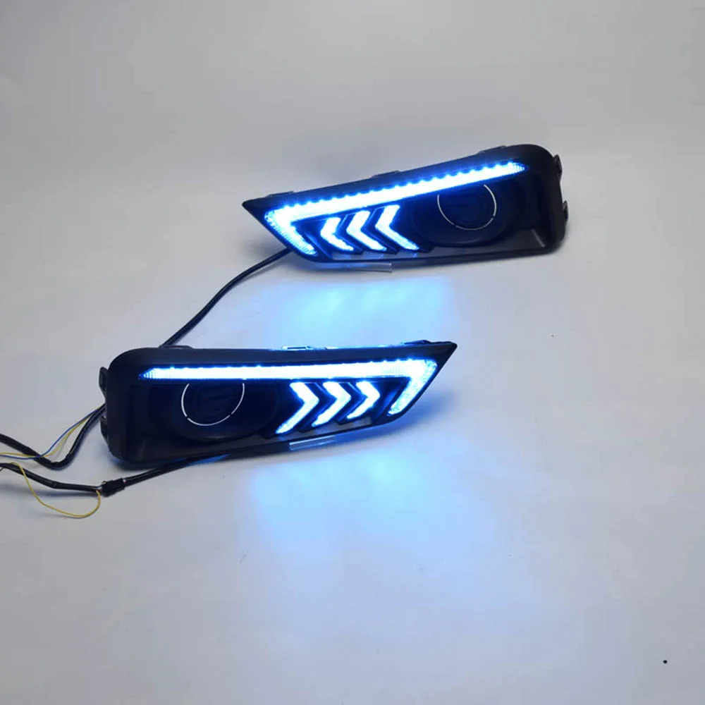 

ECAHAYAKU 1Set DRL Daytime Running Light 12V ABS Fog Lamp Cover With Turn Yellow Signal Light for Honda City 2015 2016 2017 2018