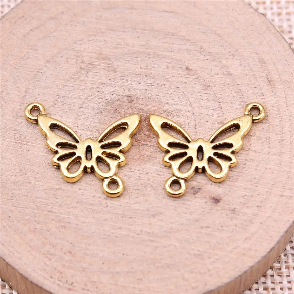 

Butterfly Connector Charms For Jewelry Making Findings Handmade DIY Craft 20pcs Antique Gold Color 20x17mm