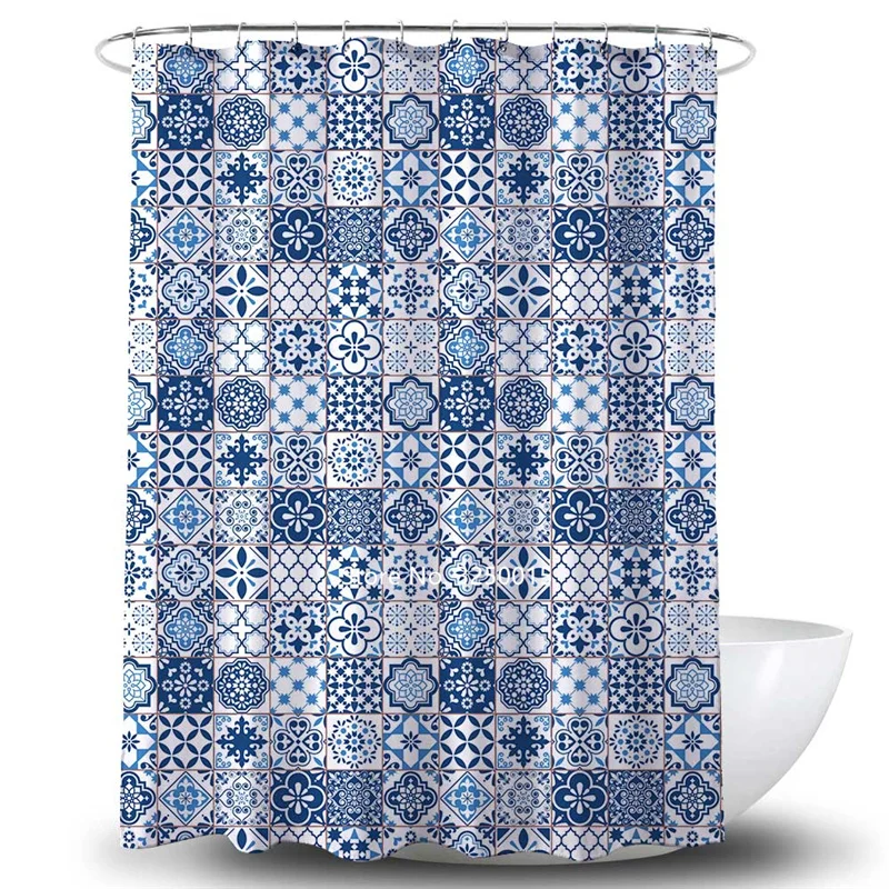 

Fashionable Northern European Style Rural Wind Lovely Cartoon Shower Curtain Waterproof Mildewproof with Hook Toilet Decoration