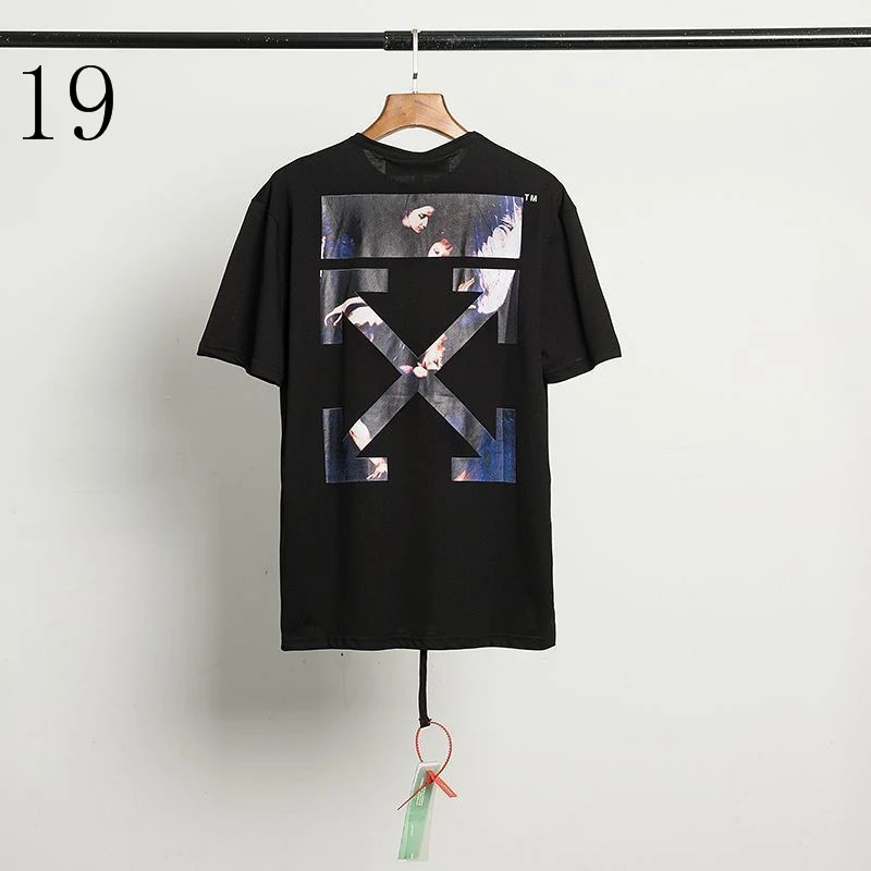 

2021 Cotton Short Sleeve T-Shirt Men's Summer Wholesale off white t shirt ow Oil Painting summer streetwear Arrow Trend Hip Hop