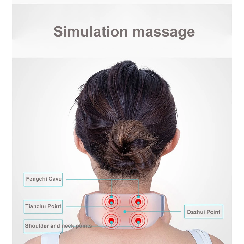 Массажер для шеи смарт 4/6D Электрический десятки импульсный горячий компресс