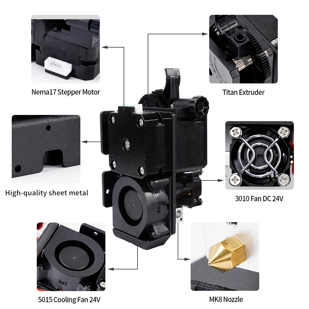 kingroon ender 3 direct extruder titan extrusion 3d printer hotend for 1 75mm filament print head for ender 3 ender 3 pro free global shipping