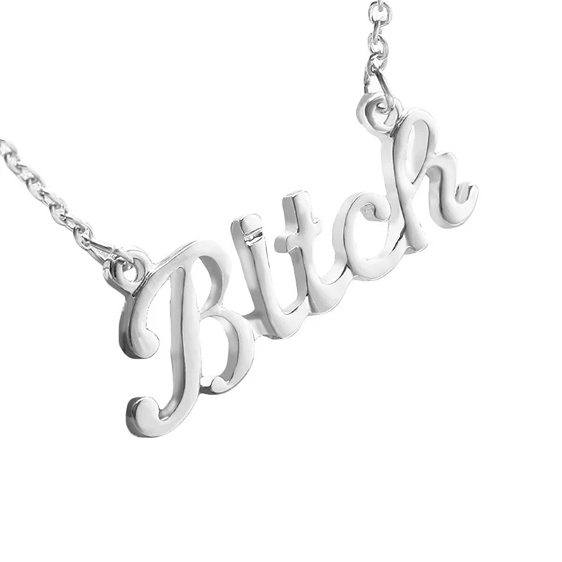 

Fashion European And American Jewelry Letter Bitch Necklace For Women Jewelry Party Gifts Mom Lovers Girlfriend Jewelry Pendants