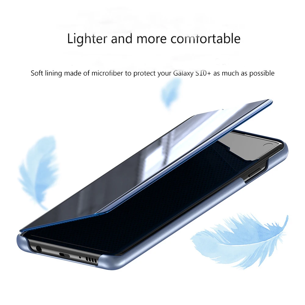 Новое поступление, умный зеркальный флип-чехол 360 для телефона samsung Galaxy S9 S10 Plus, прозрачный чехол для samsung S10e S10 e, чехол для смартфона
