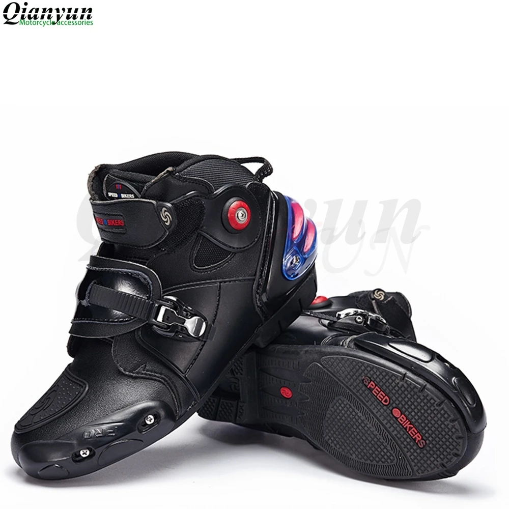 

Motorcycle Ankle Racing boots speed leather race riding street moto boots Motorbike Touring Chopper protective gear Shoes