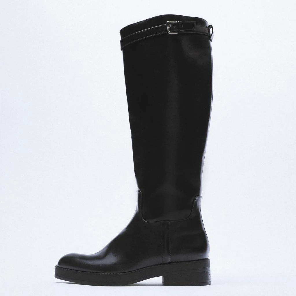 

Fashion Autumn Winter 2021 Knee-High Long Boots Platform Shoe With Leather Wide Leg Width Calf Cossacks for Women Knee High Ride