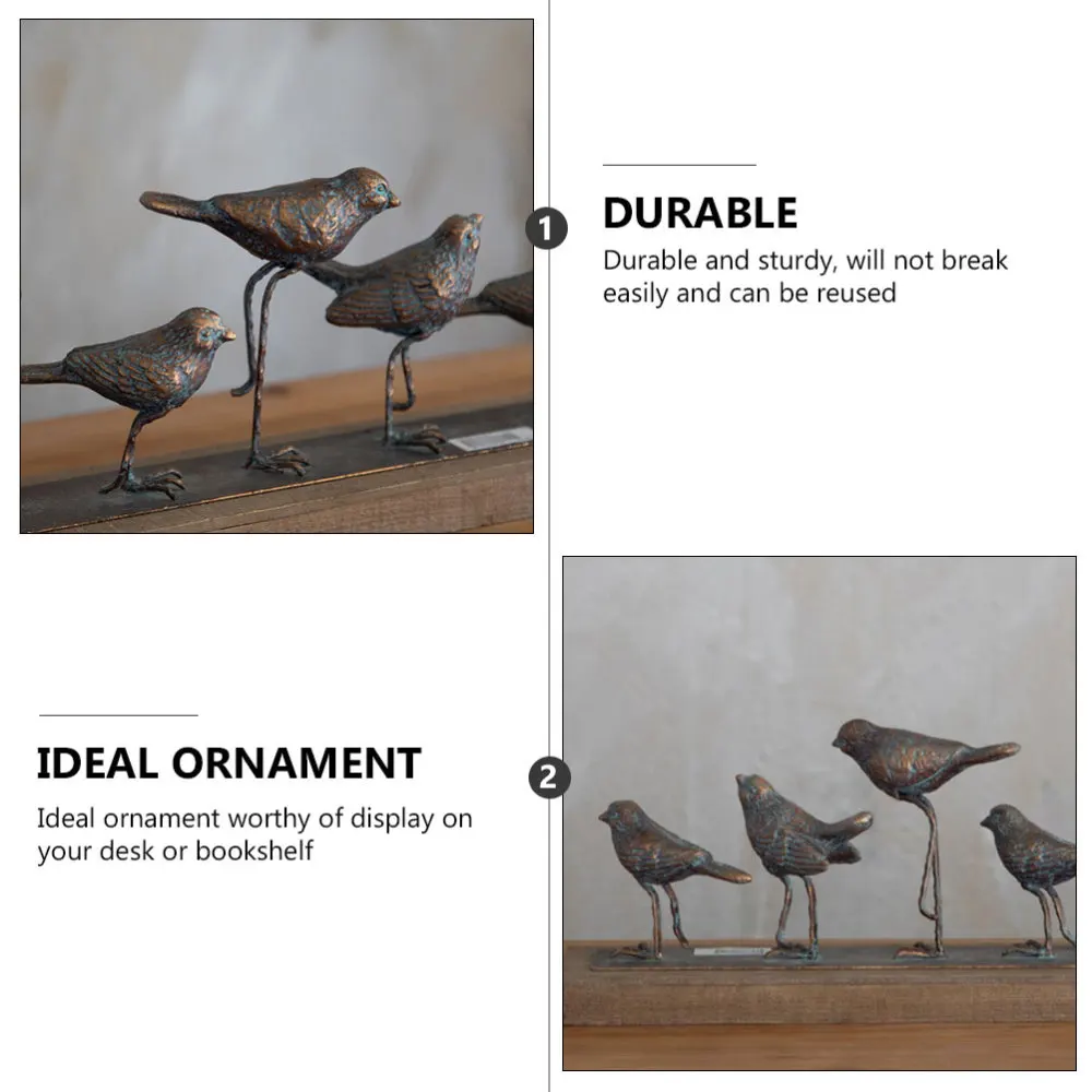 

1Pc Iron Art Bird Shape Desktop Decoration Creative Ornament for Home Garden
