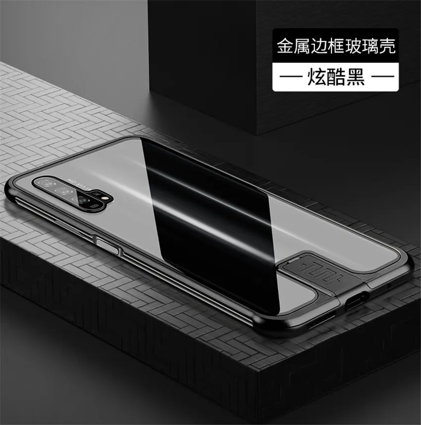 R-just Borderless серия металлический каркас чехол для телефона huawei Honor 20 защитный чехол стеклянная задняя крышка Чехлы для huawei Honor 20 Pro