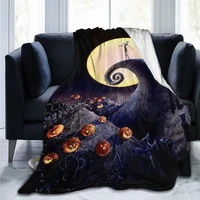printed blanket nightmare before christmas backdrop flannel blanket bed throw soft cartoon printed bed spread sheets sofa gift1