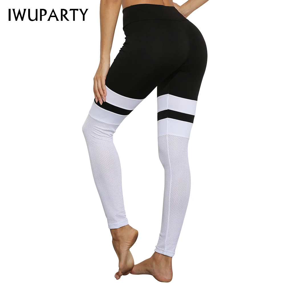 Спортивные Леггинсы IWUPARTY с завышенной талией для йоги белые черные женские брюки