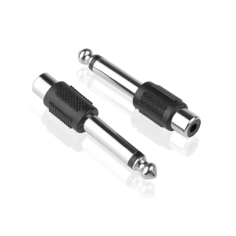 

10Pcs RCA Female Jack To 6.35mm 1/4 Male Mono Plug Audio Connector Adapter54.5mm