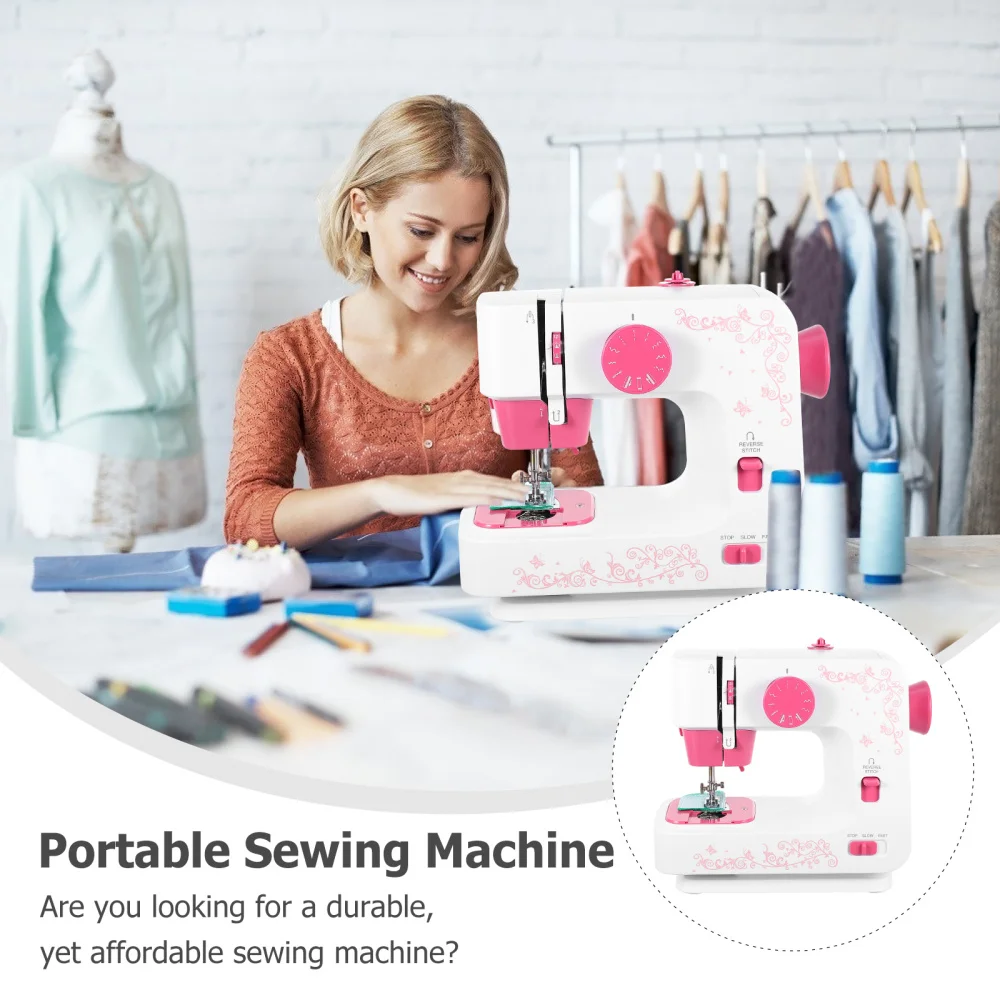 

1 Set of Electric Sewing Machine Portable Household Sewing Machine (Plug)