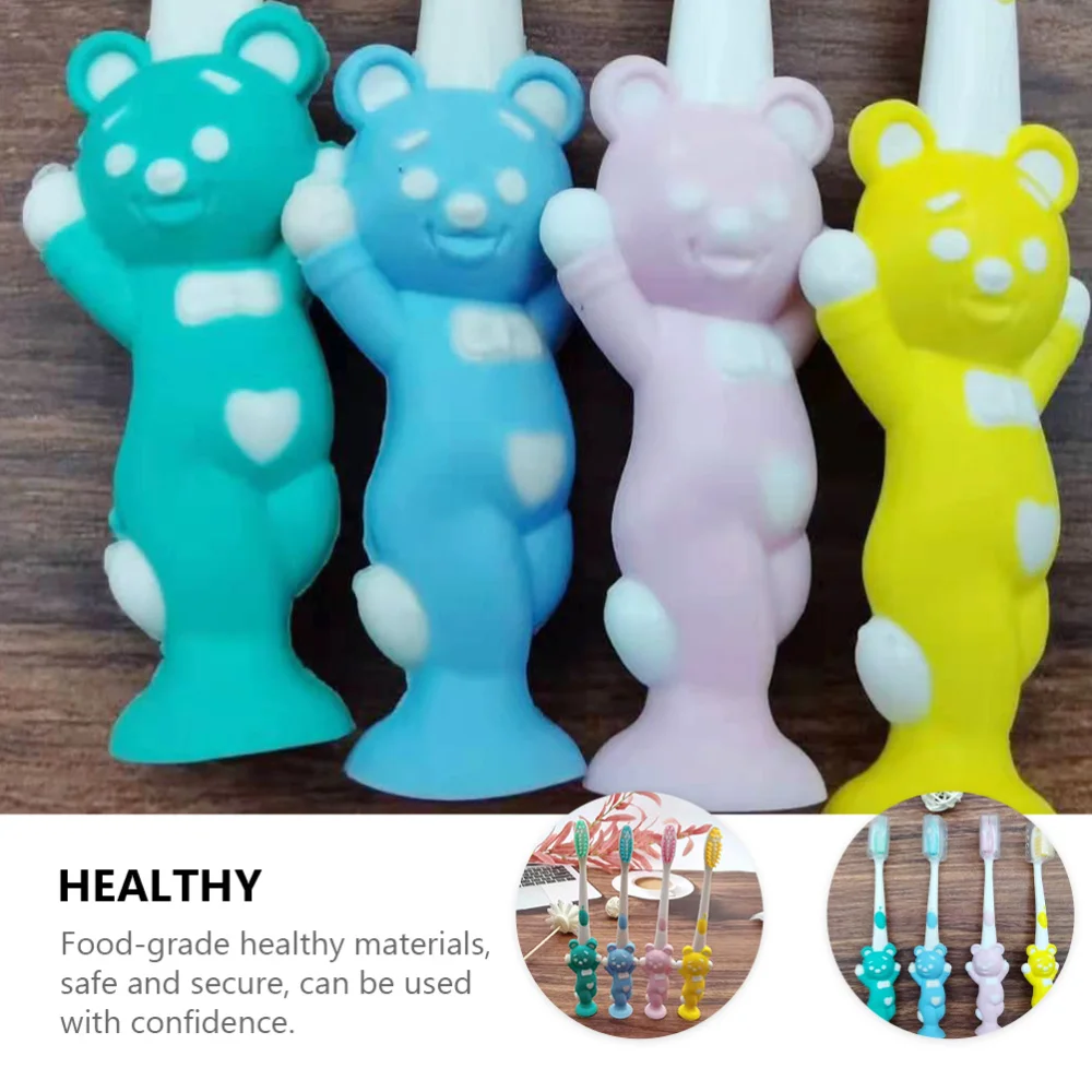 

24pcs Bear Shaped Bamboo Charcoal Bristles Toothbrushes for Kid (Assorted Color)