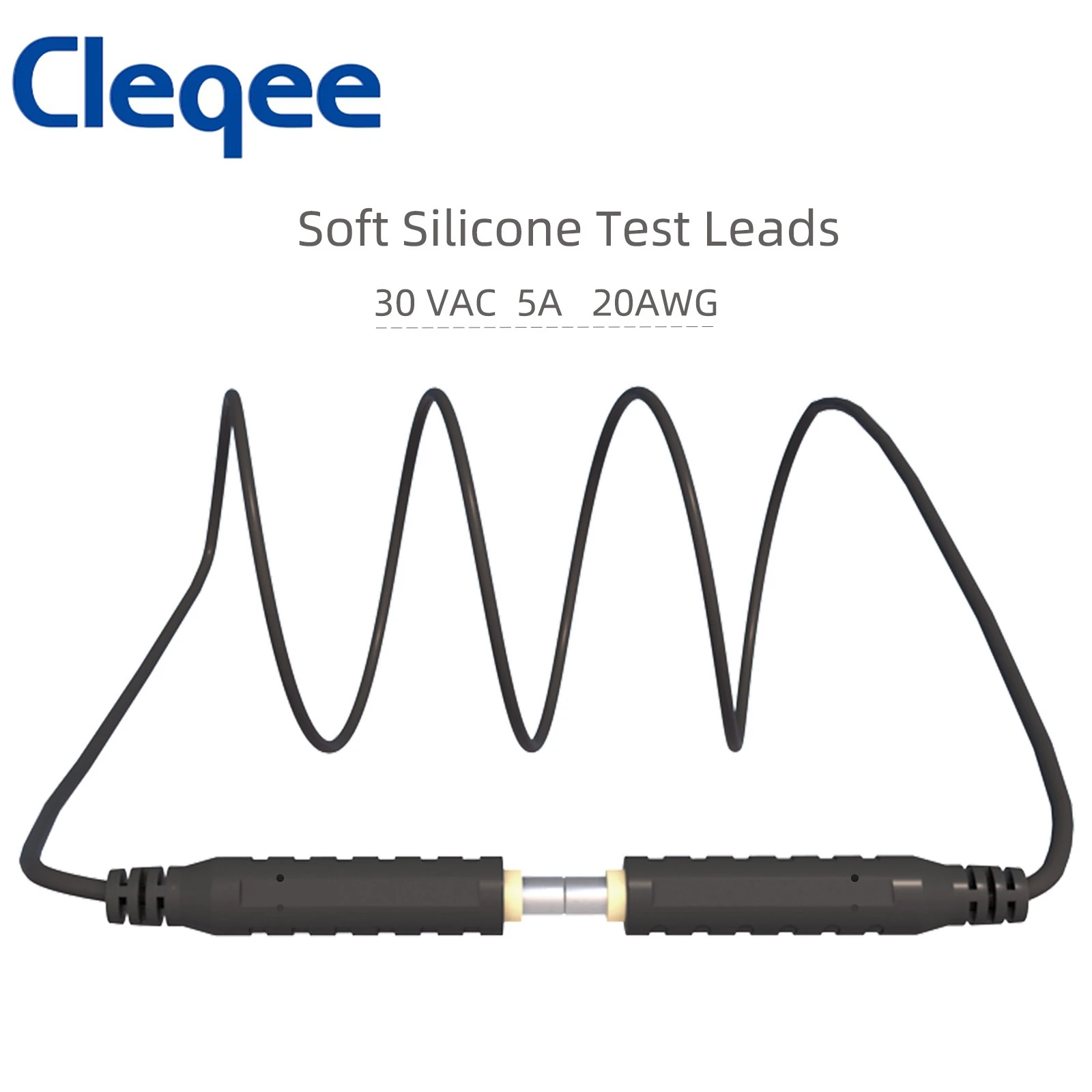 Cleqee 1PC Magnetic Test Leads 30VAC 5A | Low Voltage Jumper Silicone Cable 1M - Black T10005.2 Инструменты