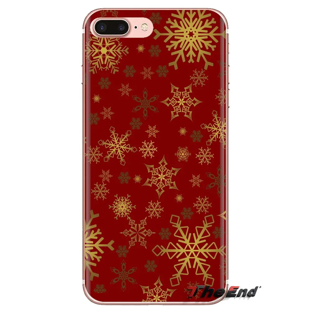 Для iPhone XS Max XR X 4 4s 5 5S 5C SE 6 6S 7 8 Plus samsung Galaxy J1 J3 J5 J7 A3 A5 корпус новогодний Снежинка