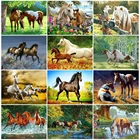 5D Алмазная мозаика, полная выкладкакруглая вышивка из бисера в виде лошади, алмазная живопись, вышивка крестиком в виде лошади, картина Стразы