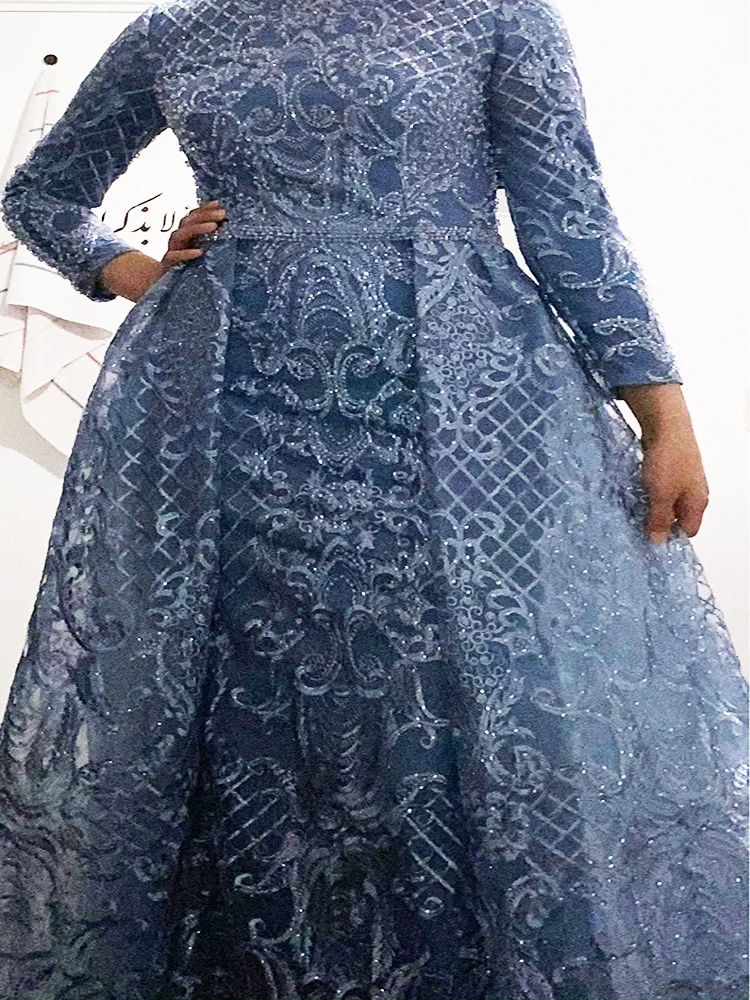 

MNGRLDubai Arabic Evening Dress for Women 2021 Yousef Aljasmi Luxury Crystal Beads Tassel Handmade Sexy Mermaid Formal Party