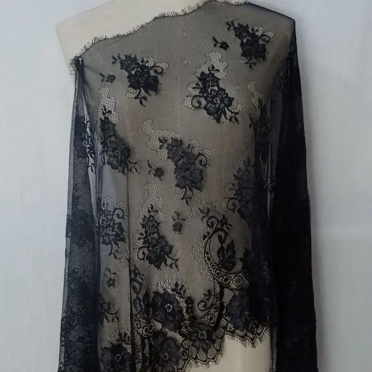 

3meter/ lot Eyelash Lace Fabric 50cm DIY Decorative High Quality Soft Nylon Eyelash Lace Trim Wedding Dress Fabric
