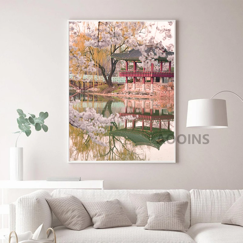 Черно-белый плакат с картой Южной Кореи Художественная печать уличная Дорожная