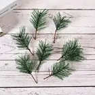 10 шт., игольчатые искусственные растения, искусственные цветы, ветка для рождественской елки, Декор для дома сделай сам, пластиковая имитация декора