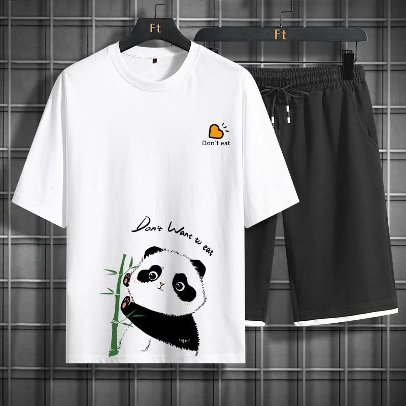 

Short sleeve suit the new handsome male summer youth fashion sportswear two-piece men's clothes