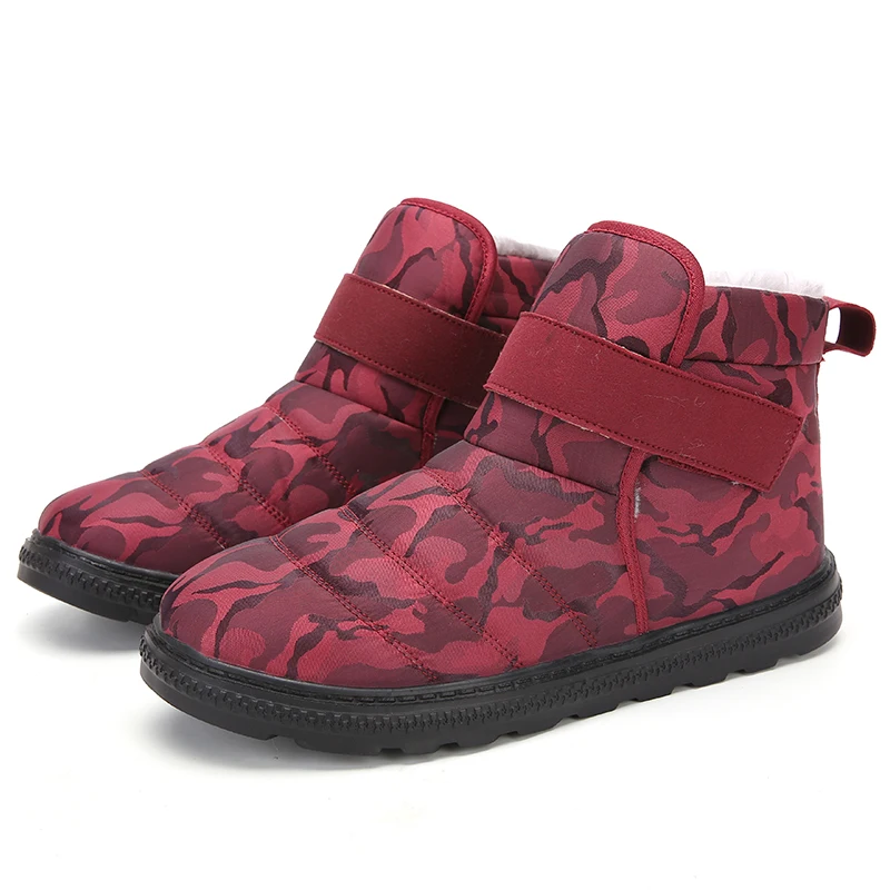 

New Fashion Men Boots High Quality Waterproof Non-slip Women Ankle Snow Boots Shoes Warm Fur Plush Man Winter Shoes Size 36-47