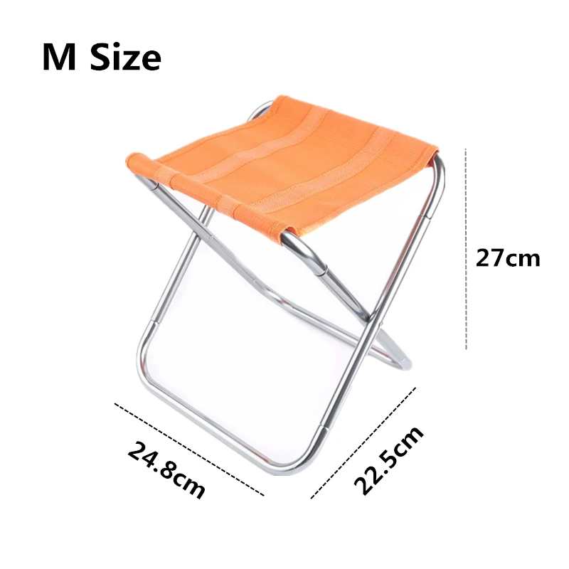 Orange Silver-M Складной табурет VILEAD, 2 размера, Сверхлегкий, 7075 алюминиевый, портативный, для рыбалки, кемпинга, пикника, туризма, открытый, складной стул - Цвет: Orange Silver-M