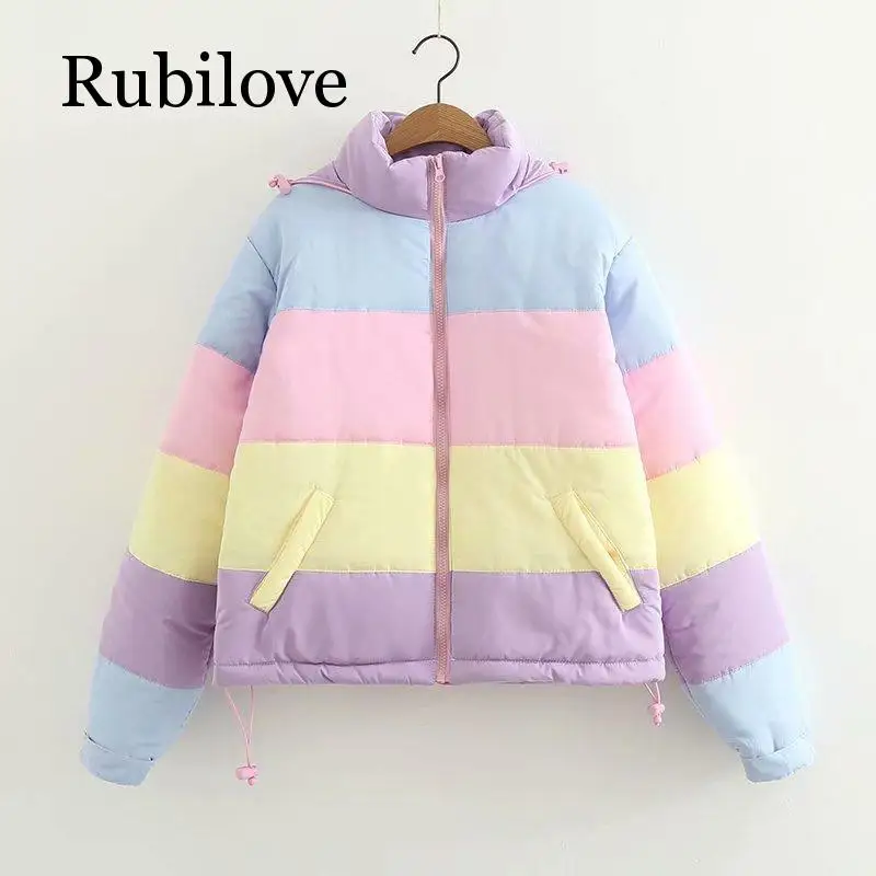 Женское пальто оверсайз в стиле Харадзюку короткие парки с подкладкой