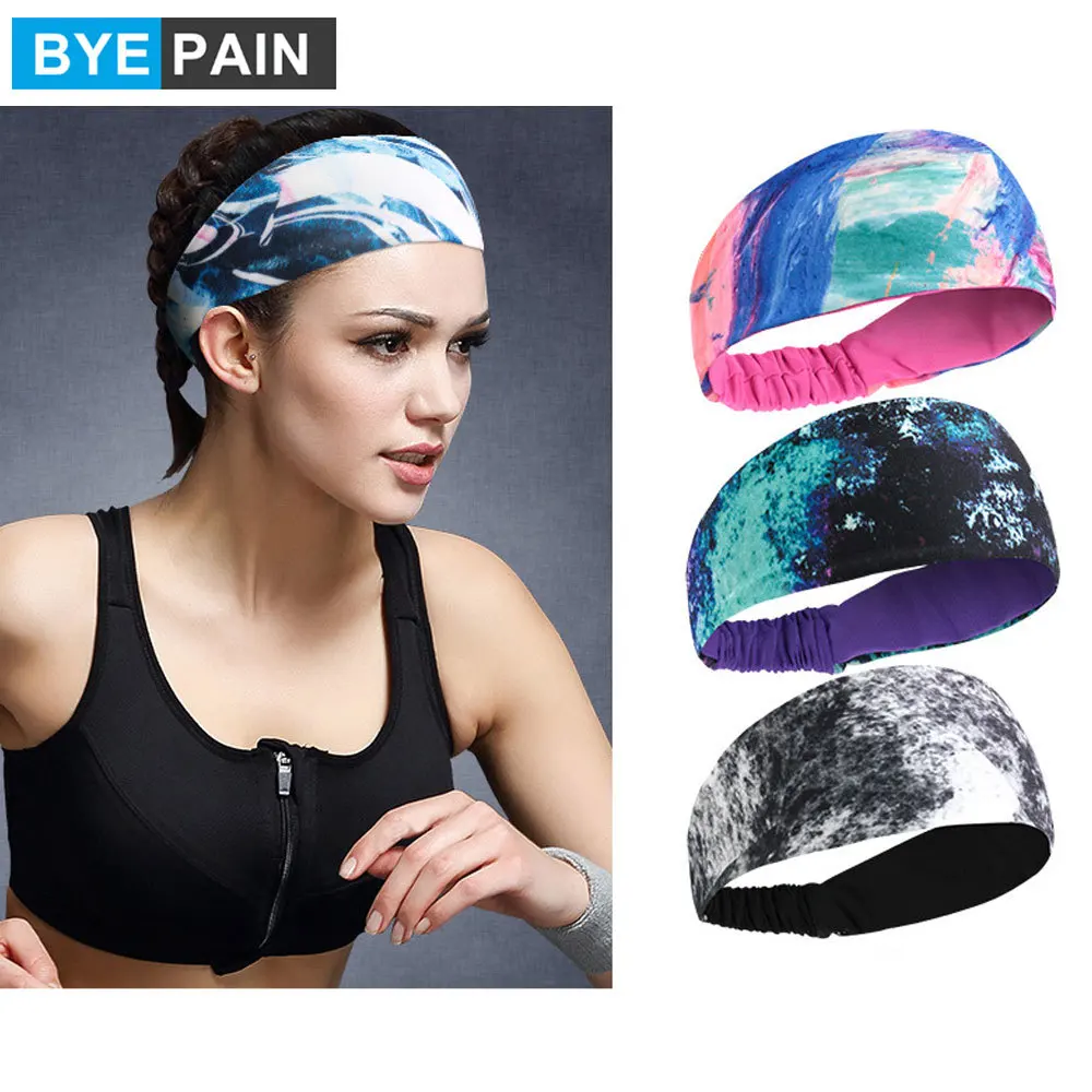 

1Pcs BYEPAIN Sport Workout Athletic Yoga Moisture Wicking Headband Sweatband Stylish Headscarf fits All Men & Women