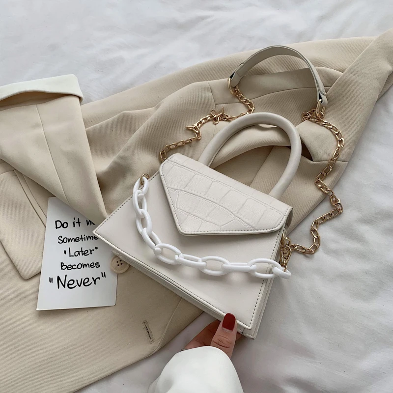 Сумки через плечо с крокодиловым узором для женщин 2020 маленькая сумка цепочкой