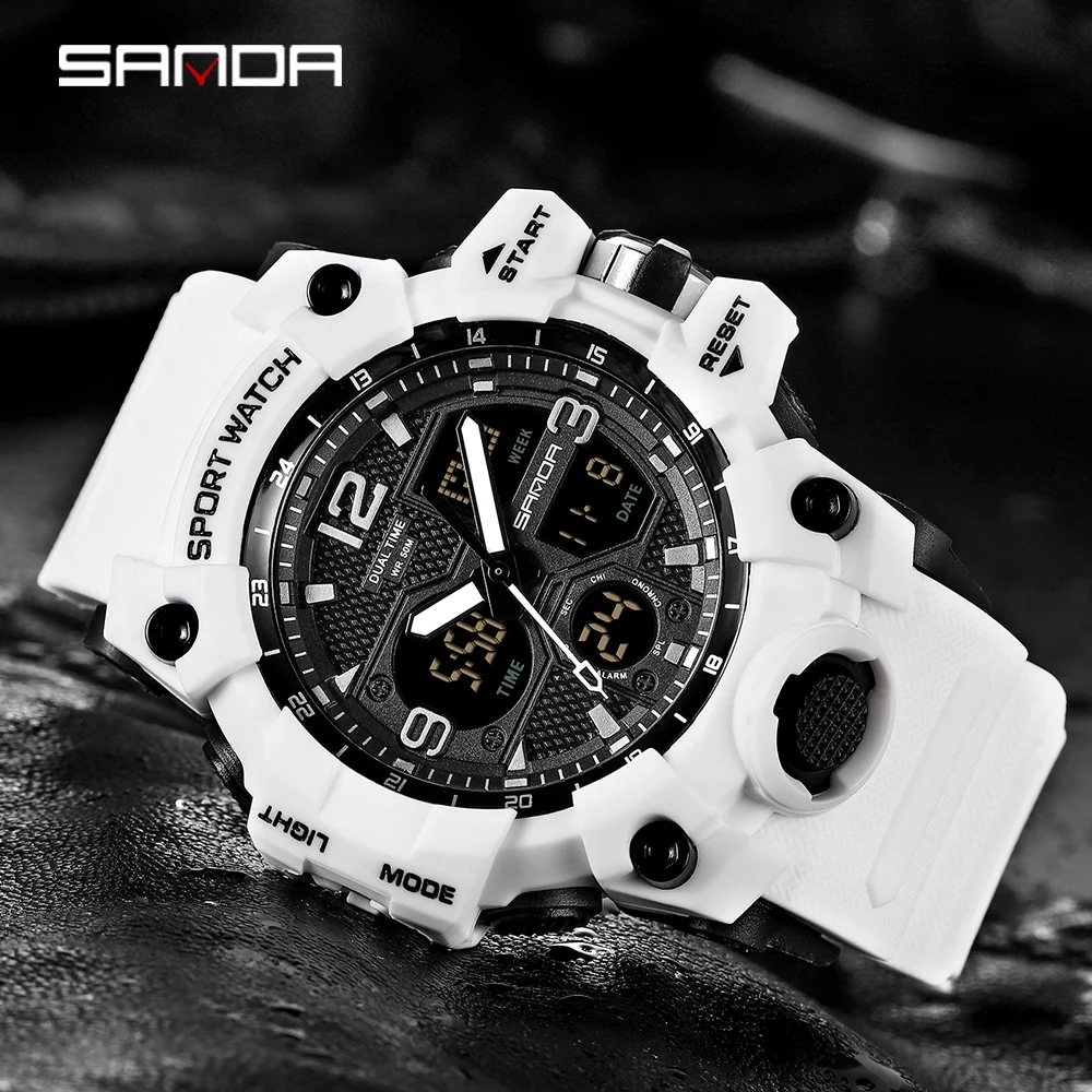 

SANDA Men's Watches New Style Brand Men LED Digital Quartz Watch Waterproof Military Sport 5ATM Man Clock Relogio Masculino