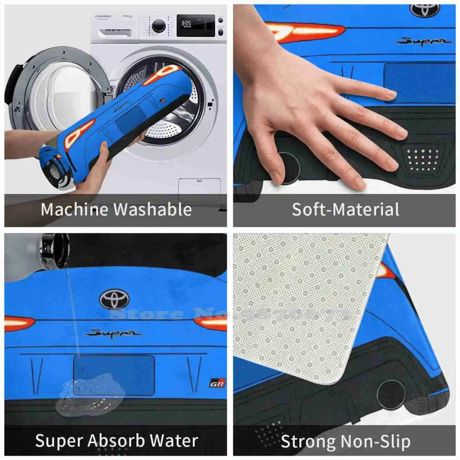 Toyota Supra 3D бытовые товары коврик для ног Греция синий Япония Германия США Техас