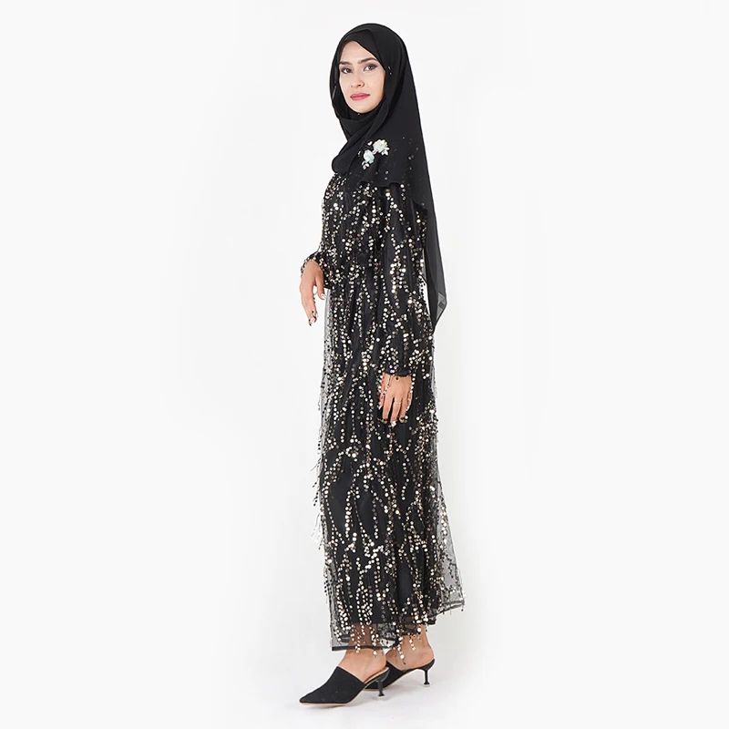 Мусульманское модное платье-хиджаб с блестками Abaya в Дубае Платья африканском