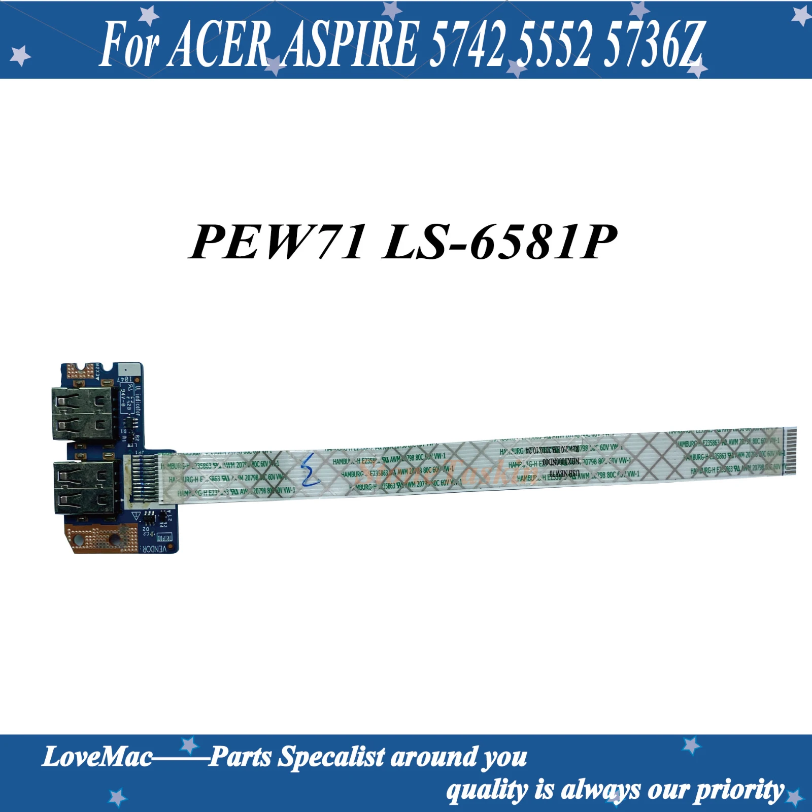 PEW71 LS 6581P для ноутбука ACER ASPIRE 5742 5552 5736Z 5733 5335 5336 5253 5250 ноутбук плата USB с кабелем 100%