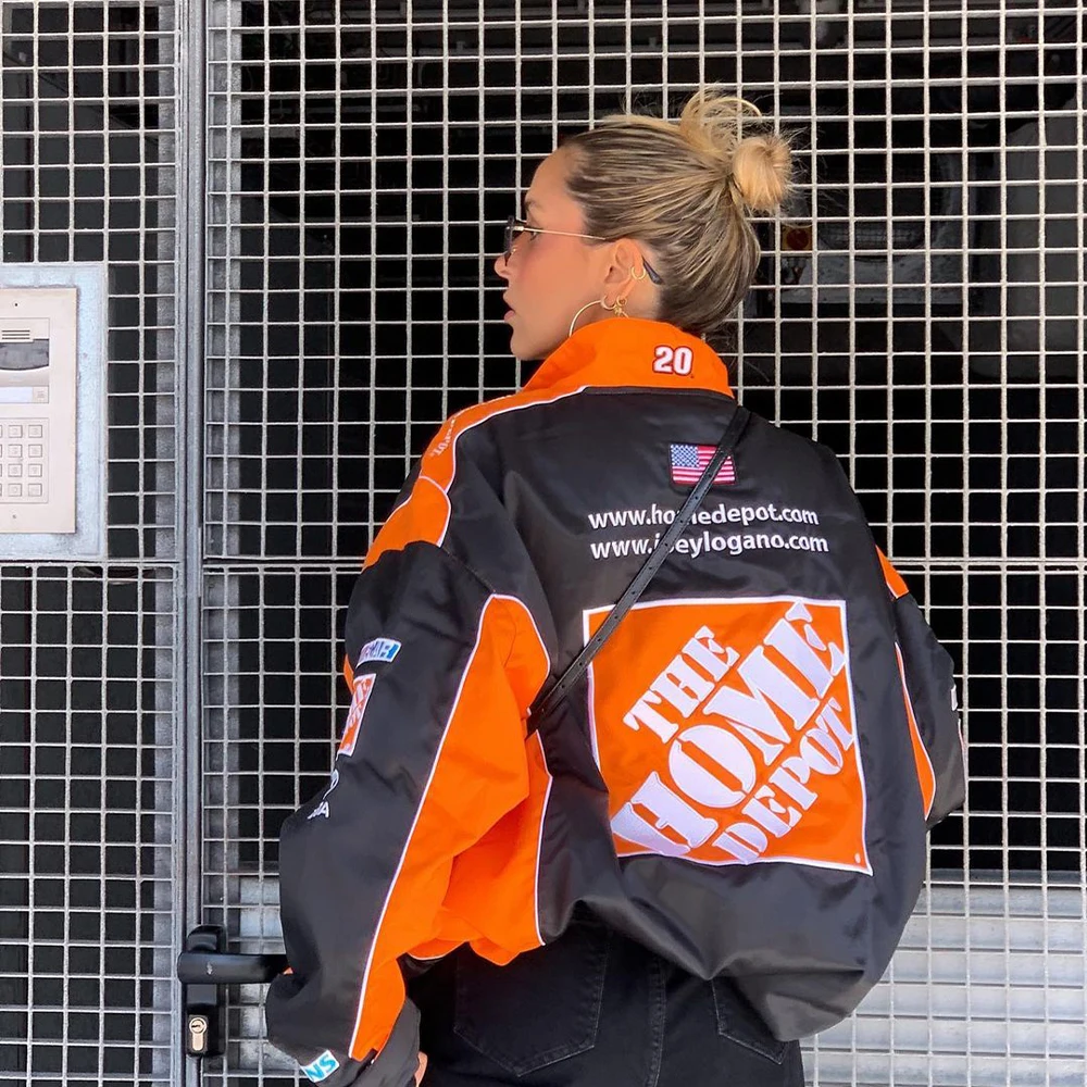 Куртка женская оверсайз с принтом бейсбольная куртка в готическом стиле стиль