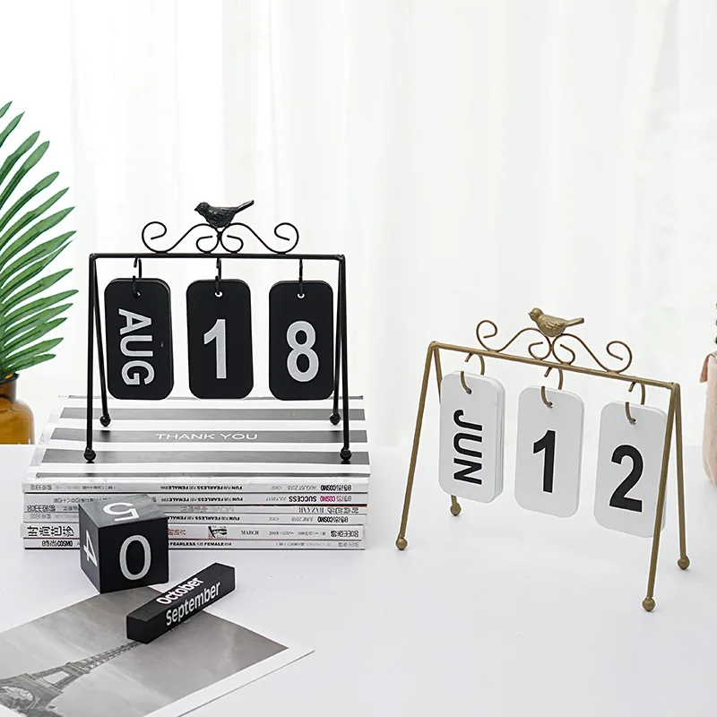 

Nordic Style Simple Wrought Iron Desk Calendar Small Decorations Home Living Room Desk Calendar Decorations Desk Decor