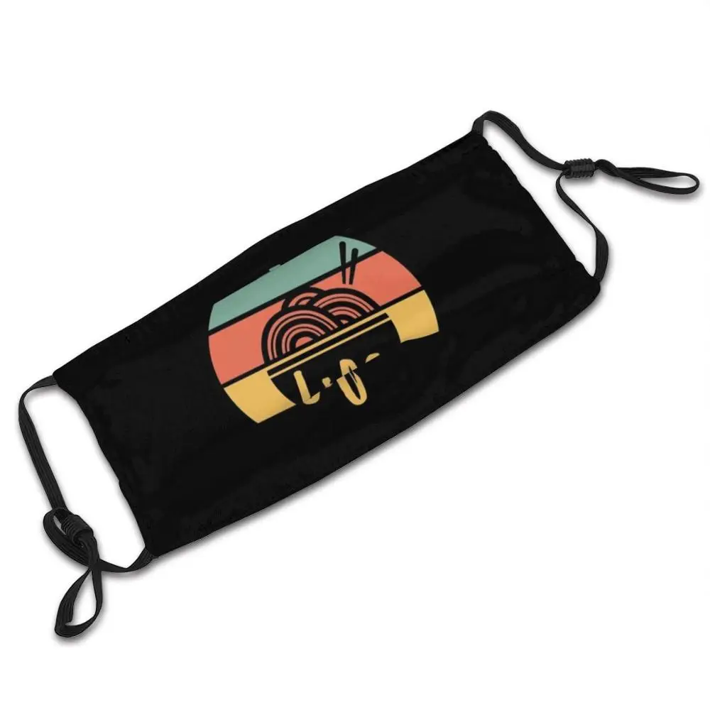 

Ramen Life Japanese Noodles Lover Vintage Retro Custom Design Face Mask Anti Dust Filter Diy Print Washable For Adult Kids