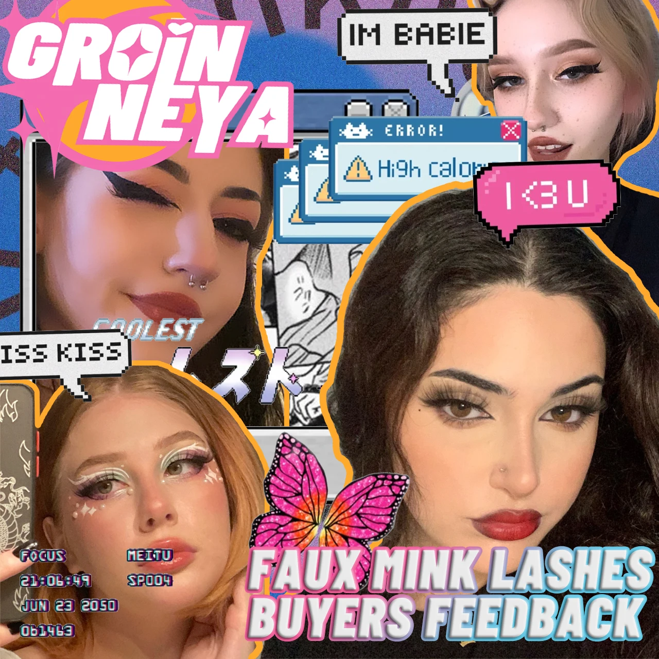 GROINNEYA lashes 5/10/20 pairs 3D Faux Mink Lashes Natural False Eyelashes Dramatic Volume Lashes Eyelash Extension Makeup