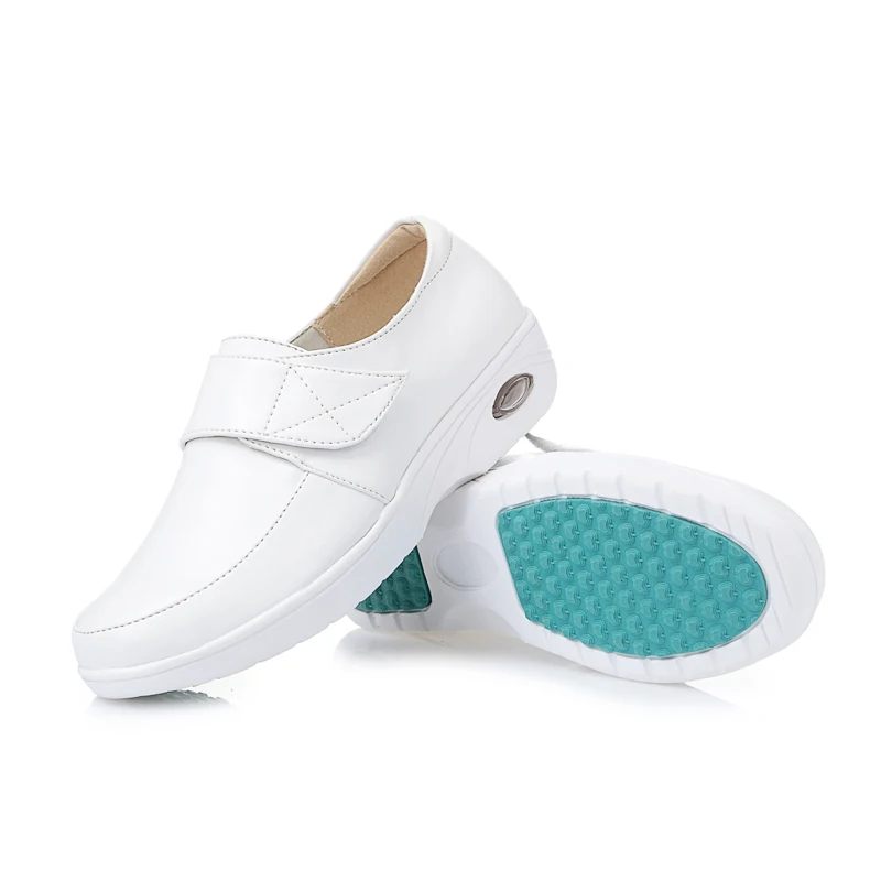 

Winter Nursing Shoes Velvet Warm Clogs for Women Nylon Tape Air Cushion Sole Shoes Non-slip Light Weight Workwear White