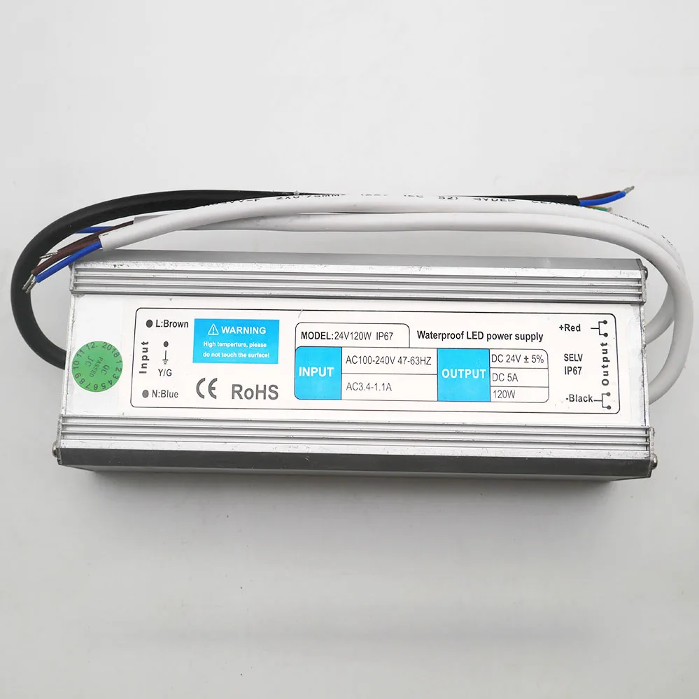 Трансформатор блок питания адаптер AC110 260V к DC12V/24V 10W 100W водонепроницаемый ip67