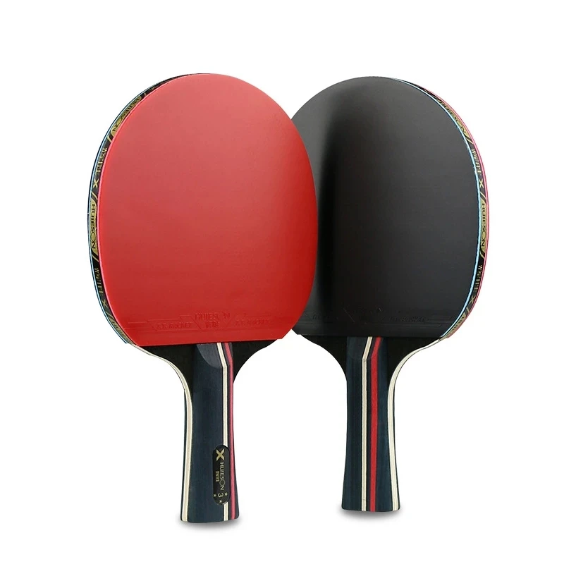 

3 Star Table Tennis Rackets Set 7 Ply Wood Blade Double Face Pimples-in Rubber For Children Teenagers New Learners Training Co