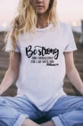 Женская летняя футболка с коротким рукавом Be Strong, смелые кристианские футболки в стиле Харадзюку, вера в Иисуса