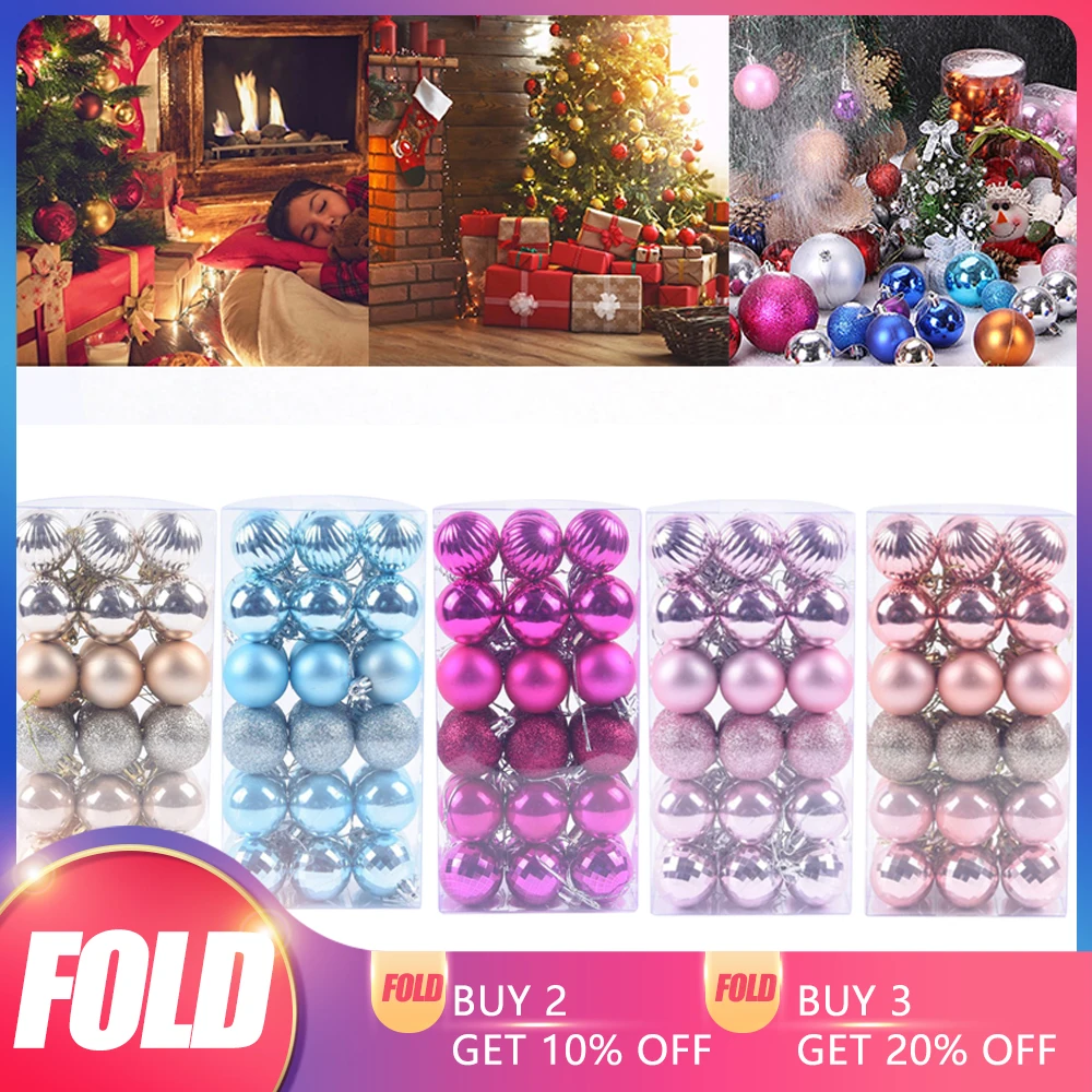 12/36 шт. Новогодние декоративные зеркальные шары | Дом и сад