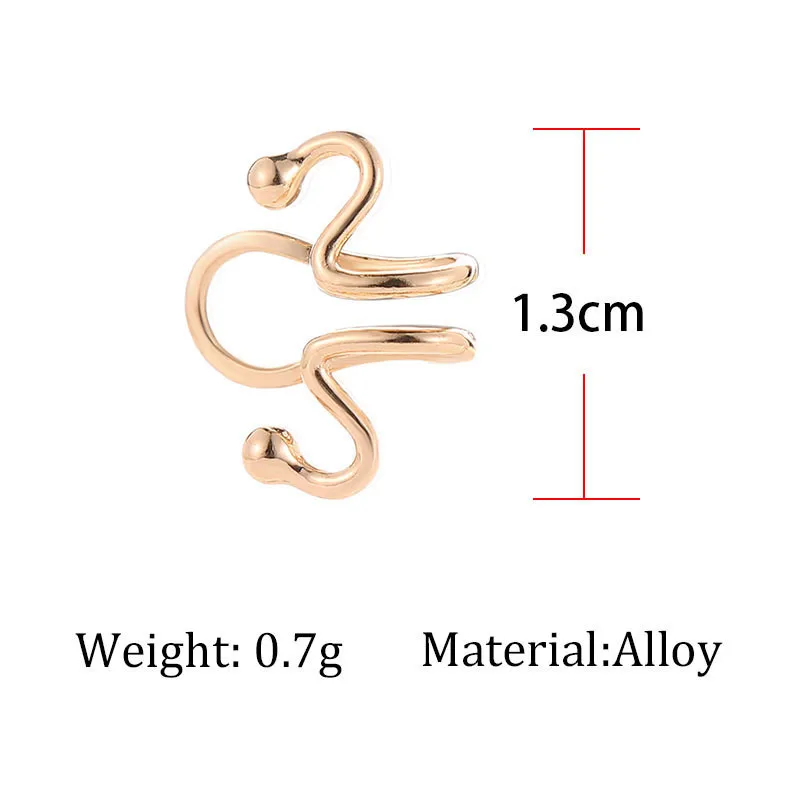 

Punk Bend Snake Shape Earrings Women Women Accessories Geometry Ear Clip Golden Silvery Jewelry Vintage Earrings Wholesale Femme