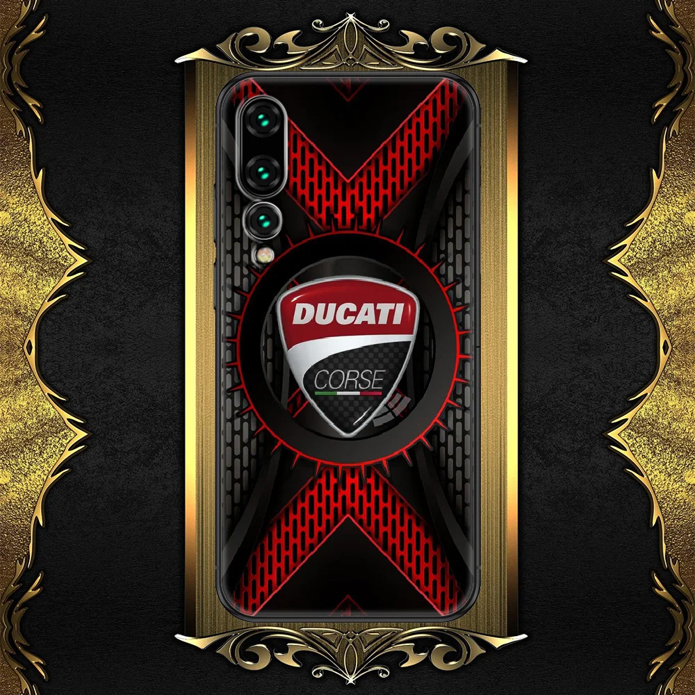 

Ducaties Moto Phone case For Huawei P Mate P10 P20 P30 P40 10 20 Smart Z Pro Lite 2019 black silicone shell 3D Etui luxury back