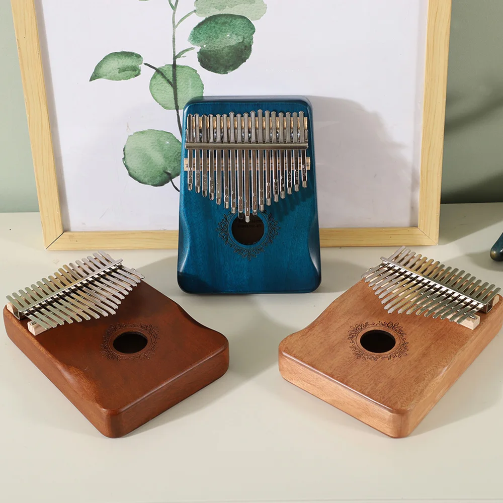 

17 Key Kalimba Thumb Piano High Quality Blue Solid Wood Portable Keyboard Instrument Mahogany African Kalimba Finger Piano