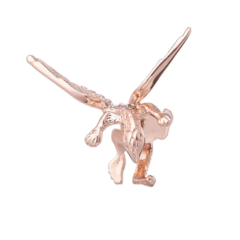 Женские винтажные серьги манжеты в виде крыльев дракона стиле панк розовое